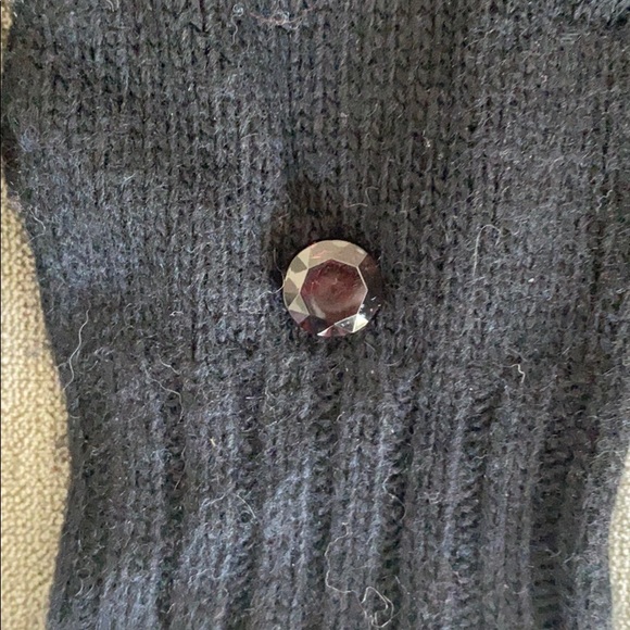 Black Jcrew Mittens with Jewel Detail - Picture 2 of 5